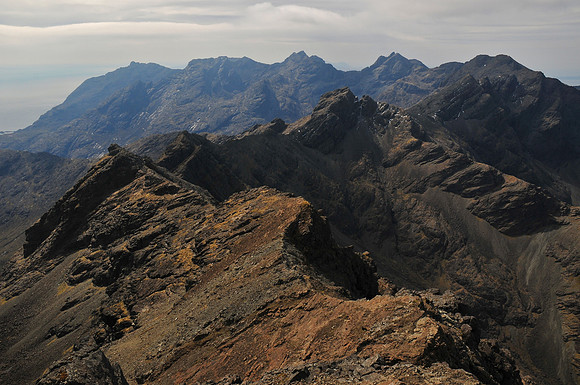 Looking south along the Cuillin Ridge from the summit of Bruach na Frithe, Isle of Skye
