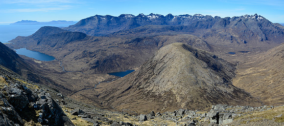 The Cuillin Ridge from Garbh-bheinn's north ridge, Isle of Skye