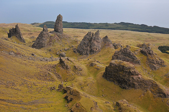 The Old Man of Storr from The Storr's southern slopes, Isle of Skye