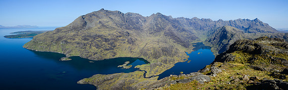The Cuillin Ridge, Loch Scavaig and Loch Coruisk from Sgurr na Stri, Isle of Skye