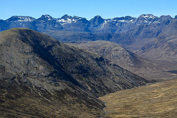 The Cuillin Ridge from Garbh-bheinn's north ridge, Isle of Skye