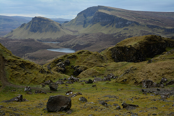 Looking south along the Trotternish Ridge from the Quiraing, Isle of Skye