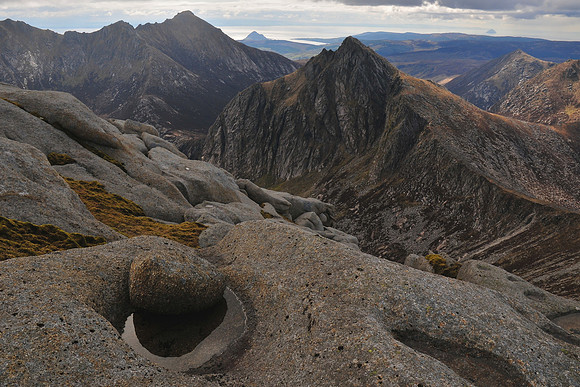 Cir Mohr, with Goatfell in the distance, from the summit of Caisteal Abhail, Isle of Arran