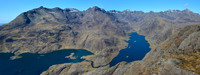 The Cuillin Ridge, Loch Scavaig and Loch Coruisk from the summit of Sgurr na Stri, Isle of Skye
