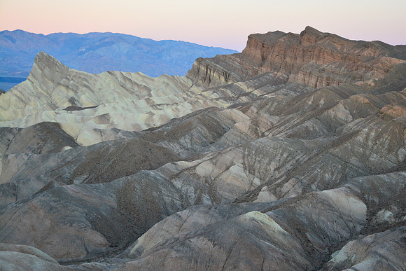 Looking northwest before sunrise from Zabriskie Point, Death Valley National Park