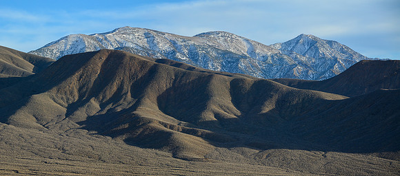 Rogers Peak, Bennett Peak and Telescope Peak from the Emigrant Canyon Road, Death Valley National Park
