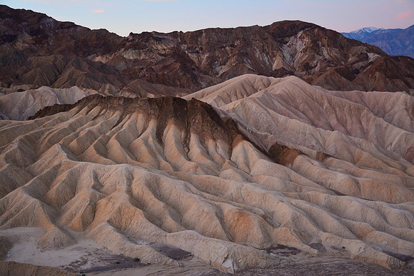 Looking southwest before sunrise from Zabriskie Point, Death Valley National Park