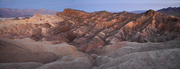 Looking northwest before sunrise from Zabriskie Point, Death Valley National Park
