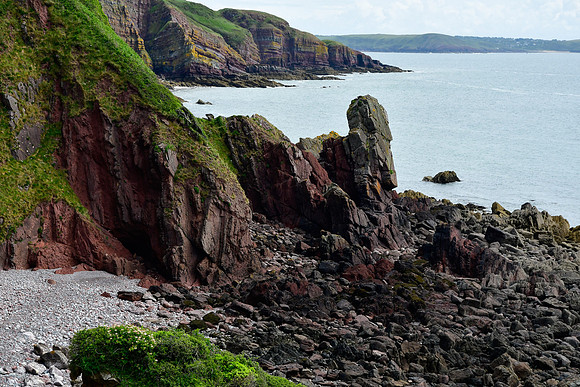 Northeast of Stackpole Quay, with Greenala Point in the middle distance