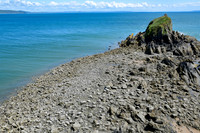The island off Monkstone Point at low tide
