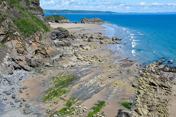 Monkstone Beach from Lodge Valley