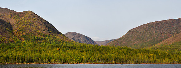 Looking up the valley of the Ruisseau du Diable from the Lac du Diable, Parc de la Gaspésie