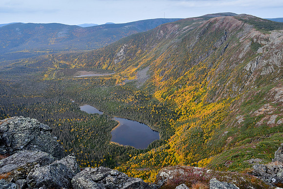 Lac Caplan and Mont de la Table from Mont Xalibu, Parc de la Gaspésie