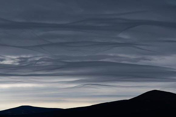 Storm clouds over Mont Richardson, viewed from the Belvédère de la Corniche on Mont Xalibu, Parc de la Gaspésie