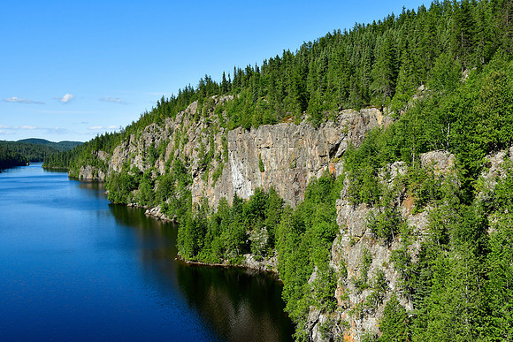 The east side of Lac la Haie from the suspension bridge, Parc d'Aiguebelle