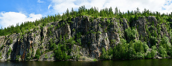 Looking across to the east side of Lac la Haie from the Sentier L'Aventurier, Parc d'Aiguebelle