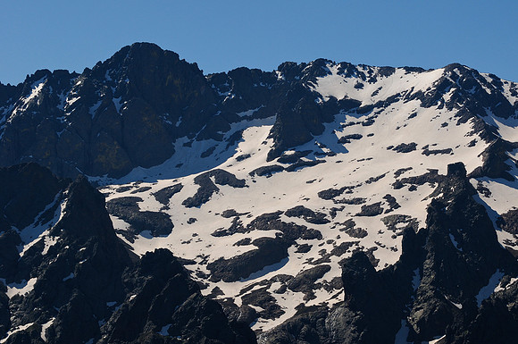 Monte Cinto and the Cirque de Trimbolacciu from Bocca a i Stagnu