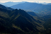 View of the Cinque Frati (Five Brothers) and Albertacce from the summit of Paglia Orba