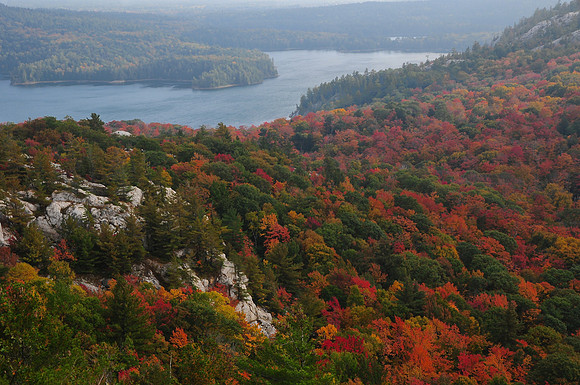 Killarney Lake from the ridge north of the portage to Threenarrows Lake