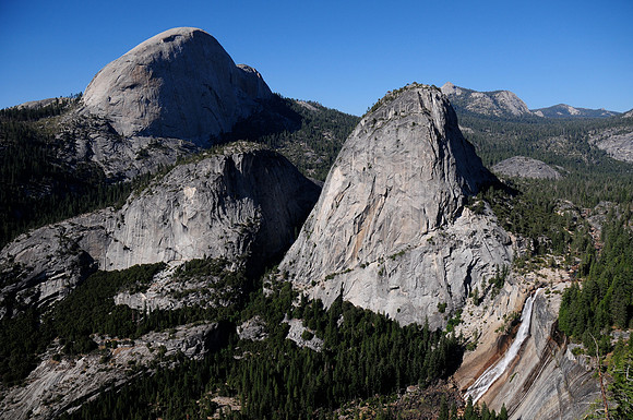 Half Dome, Liberty Cap and Nevada Fall, Yosemite National Park